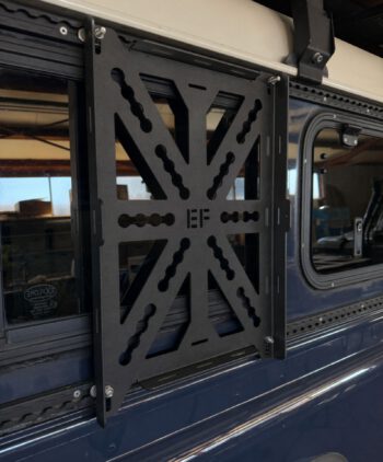 Kanisterhalter für Defender Geländewagen, Kanisterhalterung für 20 L Kanister, Montage an Airlineschienen, Aluminium pulverbeschichtet