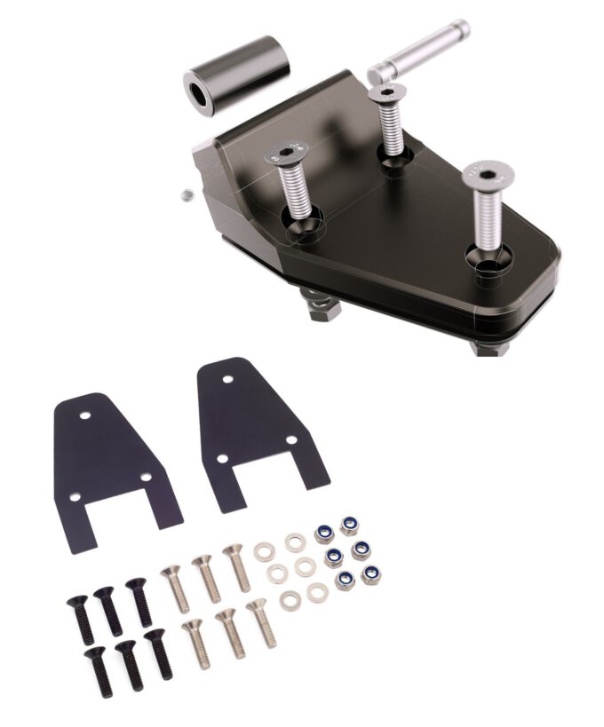 Defender Motorhaubenscharniere, Motorhaubenhalter, Motorhaubenscharnier, Diebstahlschutz, Aluminium, UV-beständig, korrosionsbeständig, Montage-Kit, Made in Germany, Lieferumfang