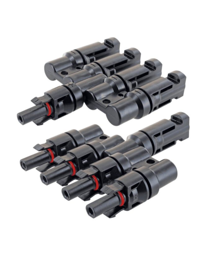 MC4 Stecker, Y-Adapter, Solarstecker, Parallelschaltung, 30A, witterungsbestaendig, einfache Montage, PV-Anlage, Solaranlage, 4-fach Titelbild