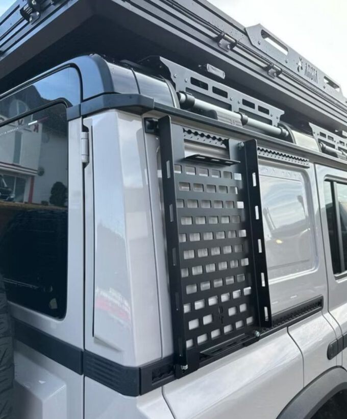 dachtraeger, grenadier-gelaendewagen dachgepaecktraeger, flatrack shorty modular edelstahl hohe belastbarkeit, mit Dachzelt