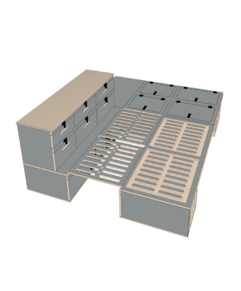 BoXplorer LC78 Land Cruiser 78 Camper Ausbau Modul Modulausbau Camper Box Selbstausbau Set DIY Toyota Innenausbau Camper selbst ausbauen Living Sleeping