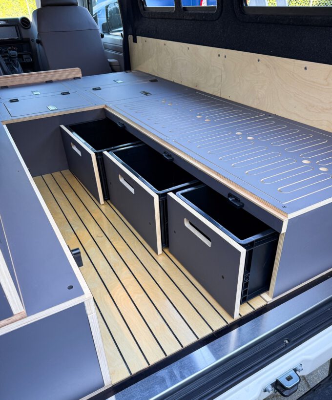 land cruiser innenausbau boxplorer lc78 modulausbau kit diy Sitzbank Stauraum